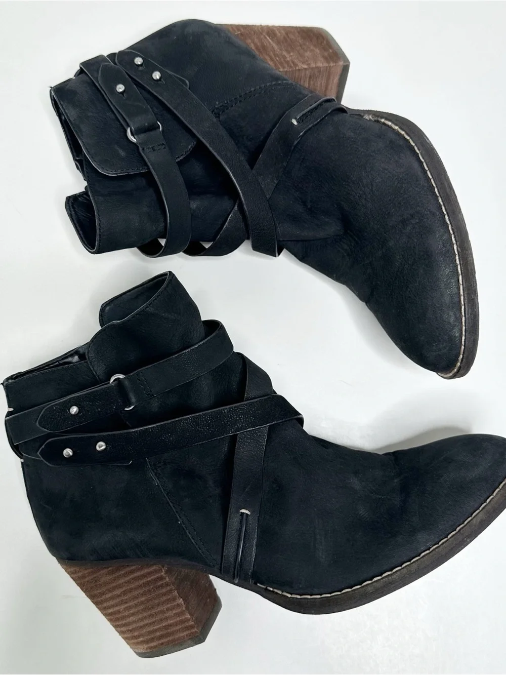 Sam Edelman Merton Black Suede Leather Ankle Booties Size 9